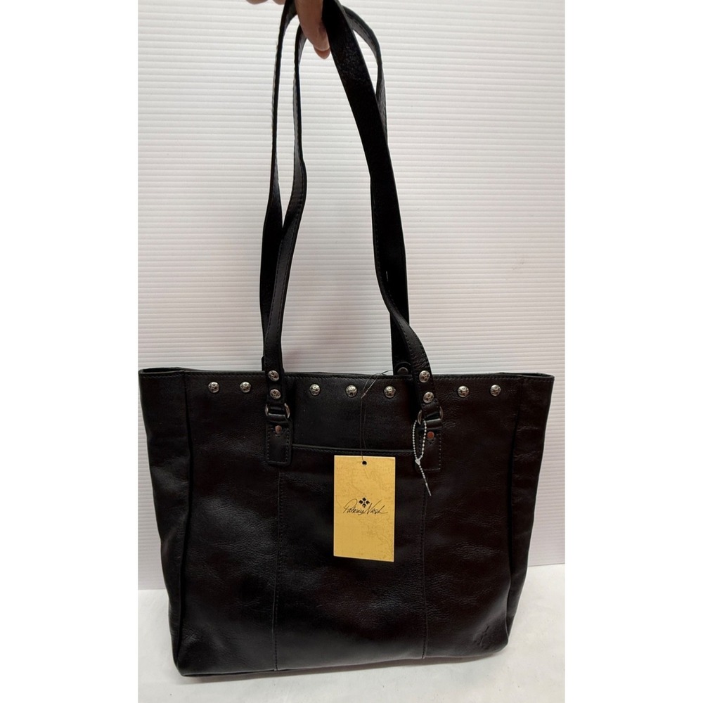 Patricia Nash Solaro Leather Tote Bag BLACK STUDDED NWTS $269